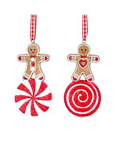 Gisela Graham ingerbread Man on Sweet x2